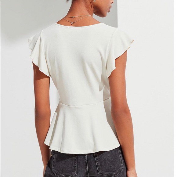 UO FLUTTER CREAM SLEEVE BABY~DOLL TOP   SZ:S   NWT - Picture 2 of 10